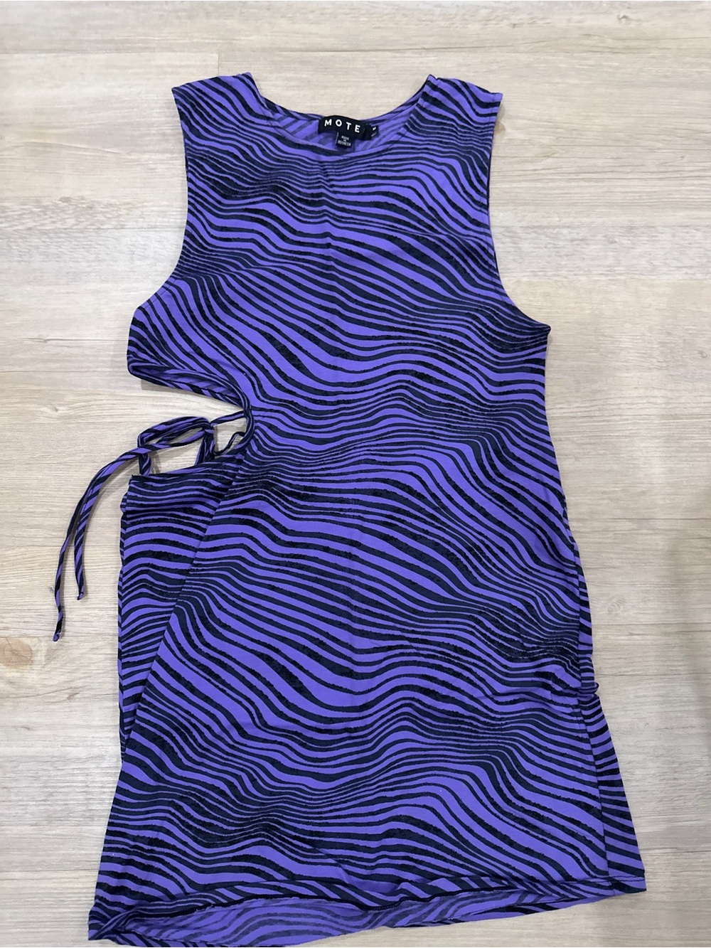 Motel Rocks Purple and Black Zebra Side-Tie Tank